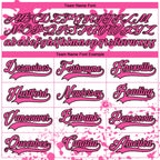Custom Camo Pink Black-White Splash Hockey Lace Neck Jersey