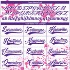 Custom Camo Purple Pink-White Splash Hockey Lace Neck Jersey