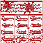Custom Camo Red Black Gray-White Splash Hockey Lace Neck Jersey