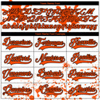 Custom Camo Orange Black-White Splash Hockey Lace Neck Jersey