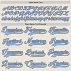 Custom Cream Light Blue-Steel Gray Hockey Lace Neck Jersey