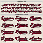 Custom Cream Maroon-Black Hockey Jersey