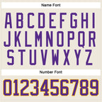 Custom Cream Purple-Gold Hockey Jersey