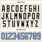 Custom Cream Light Blue Black-White Hockey Jersey