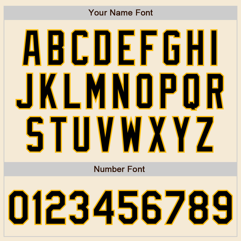 Custom Cream Black-Gold Authentic Baseball Jersey