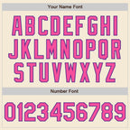Custom Cream Pink-Purple Authentic Baseball Jersey