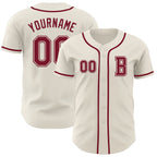 Custom Cream Crimson Authentic Baseball Jersey