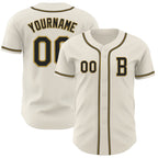 Custom Cream Black-Old Gold Authentic Baseball Jersey