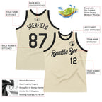 Custom Cream Black Authentic Throwback Basketball Jersey