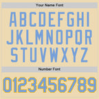 Custom Cream Light Blue-Gold Authentic Throwback Basketball Jersey