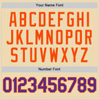 Custom Cream Purple-Orange Authentic Throwback Basketball Jersey