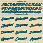 Custom Cream Teal-Black Authentic Throwback Basketball Jersey