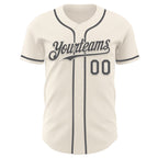 Custom Cream Steel Gray Authentic Baseball Jersey
