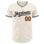 Custom Cream Texas Orange-Black Authentic Baseball Jersey
