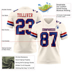 Custom Cream Royal-Red Authentic Football Jersey