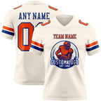 Custom Cream Orange-Royal Authentic Football Jersey