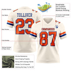 Custom Cream Orange-Royal Authentic Football Jersey