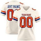 Custom Cream Orange-Royal Authentic Football Jersey