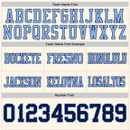 Custom Cream Navy-Light Blue Authentic Football Jersey