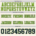 Custom Cream Navy-Neon Green Authentic Football Jersey