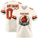 Custom Cream Orange-Black Authentic Football Jersey