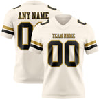 Custom Cream Black-Old Gold Authentic Football Jersey