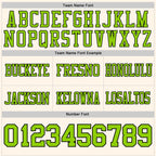Custom Cream Neon Green-Black Authentic Football Jersey