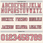 Custom Cream Medium Pink-Black Authentic Football Jersey