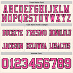 Custom Cream Pink-Black Authentic Football Jersey