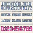 Custom Cream Pink Black-Light Blue Authentic Football Jersey