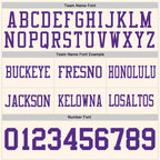 Custom Cream Purple Authentic Football Jersey