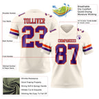 Custom Cream Purple-Orange Authentic Football Jersey