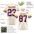 Custom Cream Purple-Gold Authentic Football Jersey