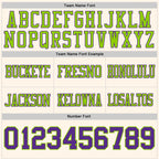 Custom Cream Purple-Neon Green Authentic Football Jersey