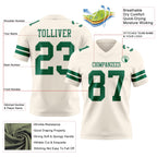 Custom Cream Kelly Green Authentic Football Jersey