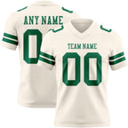 Custom Cream Kelly Green Authentic Football Jersey