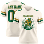 Custom Cream Kelly Green-Old Gold Authentic Football Jersey
