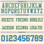 Custom Cream Powder Blue-Gold Authentic Football Jersey