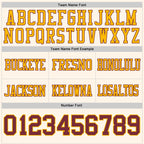 Custom Cream Burgundy-Gold Authentic Football Jersey
