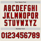 Custom Stitched Cream Red-Black Baseball Pullover Sweatshirt Hoodie