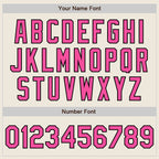 Custom Stitched Cream Pink-Black Baseball Pullover Sweatshirt Hoodie