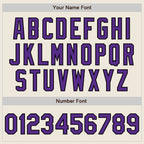 Custom Stitched Cream Purple-Black Baseball Pullover Sweatshirt Hoodie