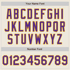 Custom Stitched Cream Purple-Gold Baseball Pullover Sweatshirt Hoodie