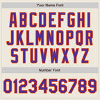 Custom Stitched Cream Purple-Orange Baseball Pullover Sweatshirt Hoodie