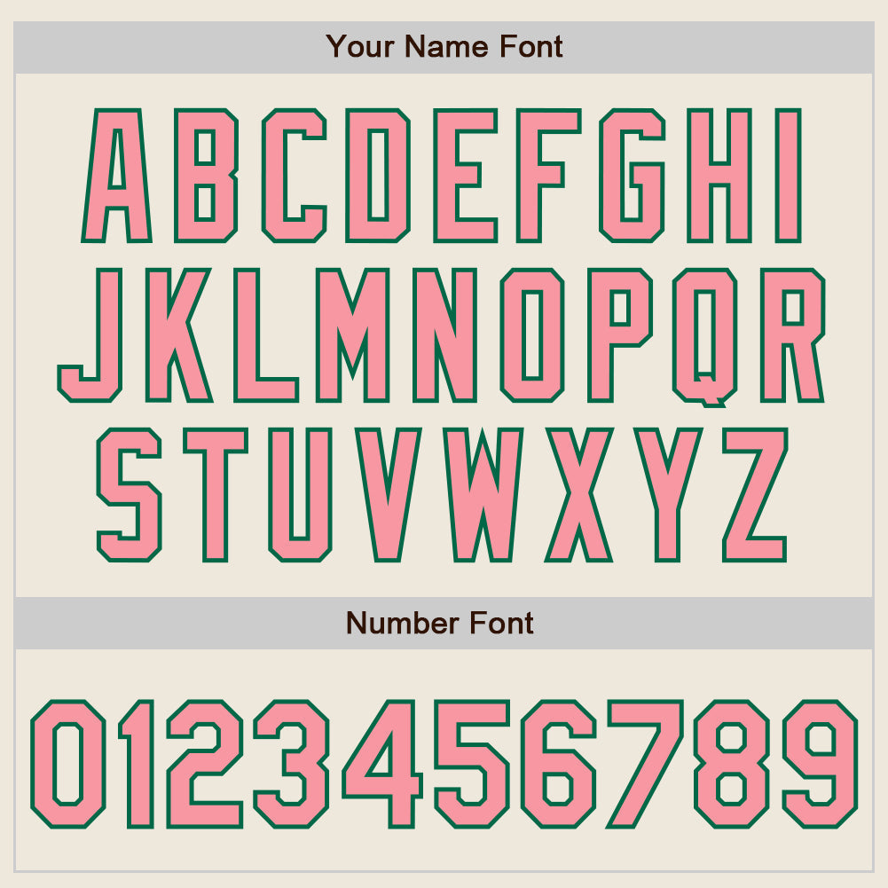 Custom Stitched Cream Medium Pink-Kelly Green Baseball Pullover Sweatshirt Hoodie