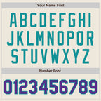 Custom Stitched Cream Purple-Teal Baseball Pullover Sweatshirt Hoodie