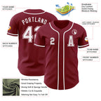 Custom Crimson White Authentic Baseball Jersey