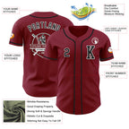 Custom Crimson Black-White Authentic Baseball Jersey