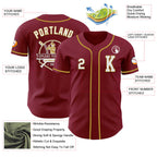 Custom Crimson White-Old Gold Authentic Baseball Jersey