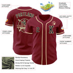 Custom Crimson Black-Cream Authentic Baseball Jersey